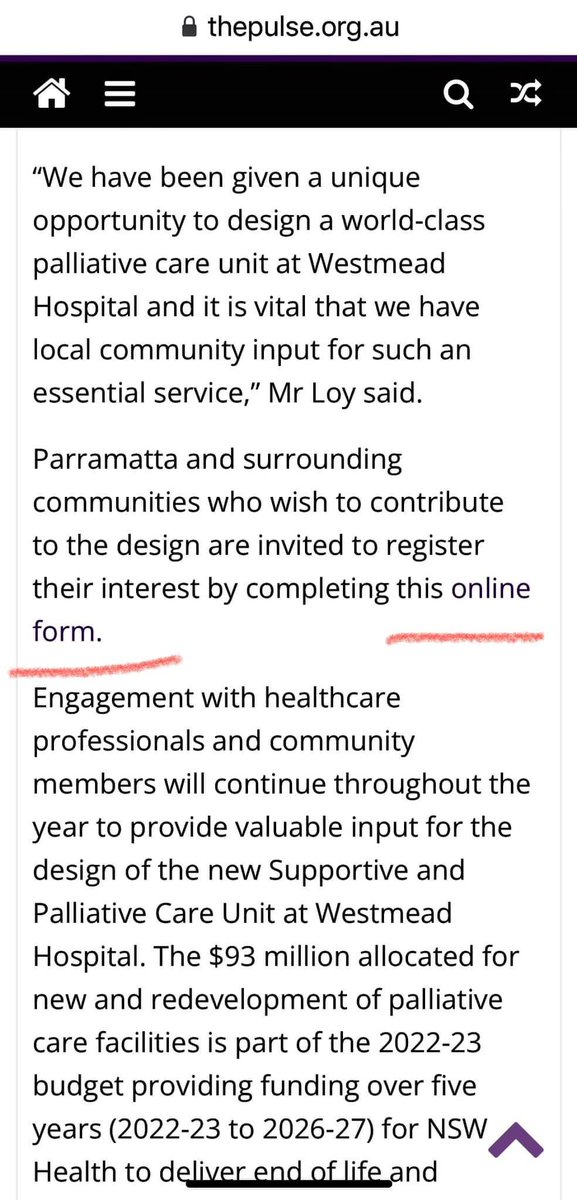 craunjak's tweet photo. ‘Have your Say’ in the design of the new Palliative care unit at Westmead which is due in 2026. Link below is the article &amp; the slide shows where the link is located to participate #palliativecare @WestSydHealth #westsydney 

https://t.co/wShcS1fZ6l https://t.co/gSRpsQ2Ksj