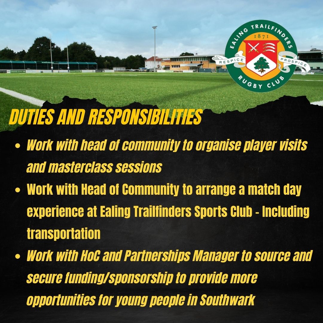 SouthwarkTigers's tweet photo. We're thrilled to announce that @ealingtfrugby will be delivering our school programme! 🏉

We're looking for a Community Coach.

If you're interested, send a CV and covering letter of no more than 300 words to: recruitment@etprm.com

#YouthRugby #sportdevelopment https://t.co/TXEfp8RJl6