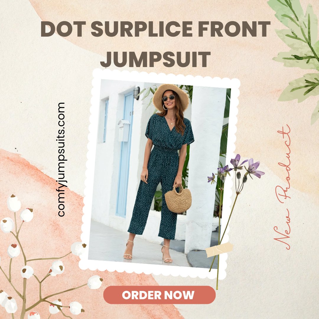 Step into effortless style with our Dot Surplice Front Jumpsuit! 🌟👗 

Shop Now: comfyjumpsuits.com/collections/be…

#JumpsuitJoy #PolkaDotLove #EffortlessStyle #VersatileChic #SurpliceFront #FashionOnPoint #EverydayElegance #GoWithTheFlow #ChicComfort #GetDressedUp #MustHave #ShopNow