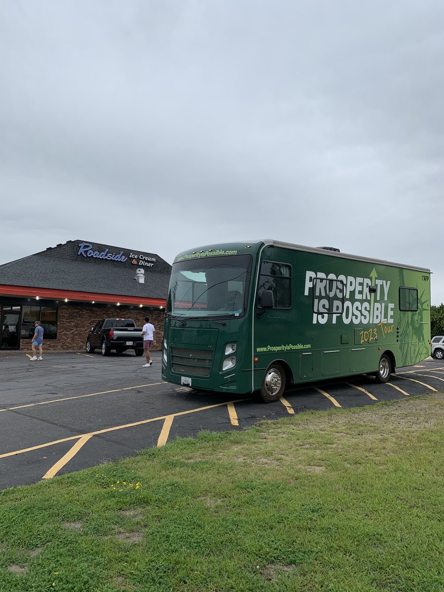 AFPWI's tweet photo. Almost ready for the second #ProsperityIsPossible #PipStop! 5pm we’re taking people out for ice cream or dinner to relieve them from the high prices of #Bidenomics.

#EauClaire #Wisconsin #Inflation https://t.co/kffTXfqfkG