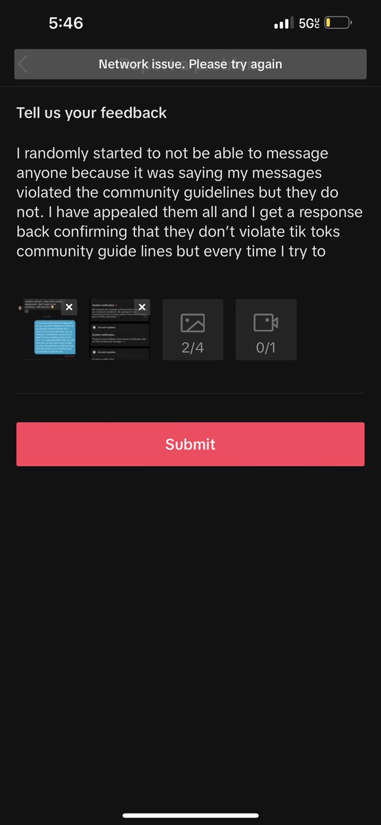 TynellJohnson's tweet photo. @TikTokSupport I’m having an issues with my DMs on my tik tok account (coachTynell) every time I try to send a DM it says it violates community guidelines but when I appeal it says it doesn’t but I still can’t send messages https://t.co/B9I9C0NGzS