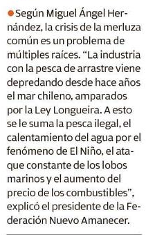 Artesanales reclaman a las autoridades que la Merluza: "La Industria con la pesca de arrastre viene depredando desde hace años el mar chileno, amparados por la Ley Longueira"
impresa.soy-chile.cl/MercurioValpar…
