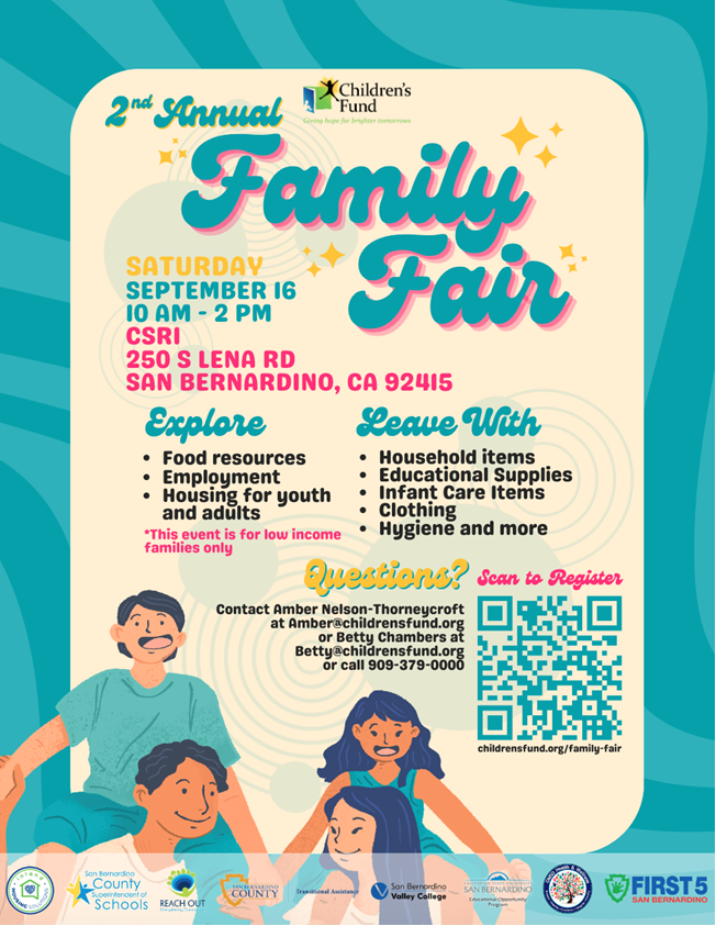 Family Fair! Register here: childrensfund.org/family-fair