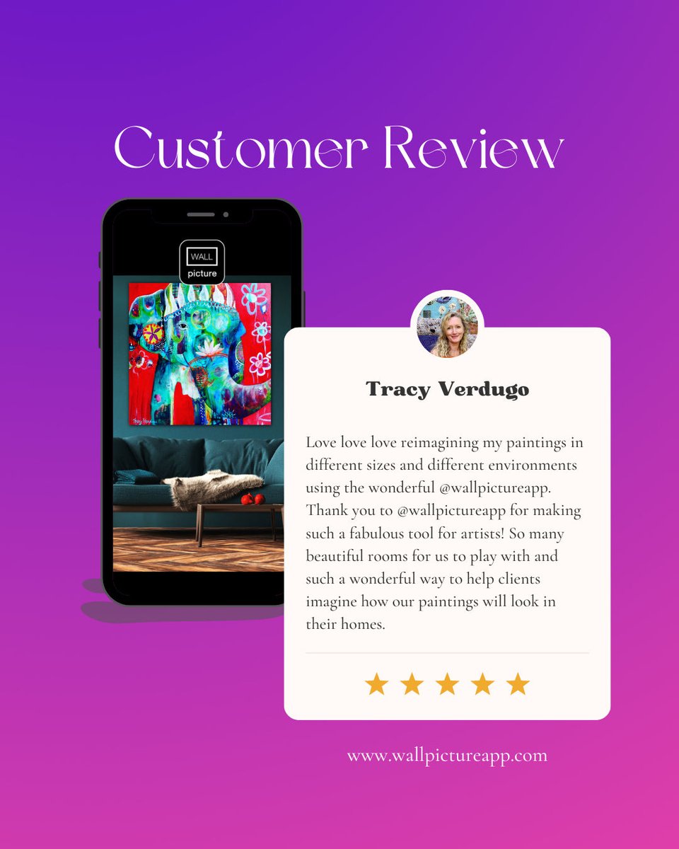 WallPictureApp's tweet photo. 💬 CUSTOMER REVIEW 💬👀 
Are you ready to level up your experience with our app? We're thrilled to hear that you enjoy using it! 😍🙌
Thanks to @tracyverdugo 👩🏼🎨 https://t.co/4JfnYSxqMS