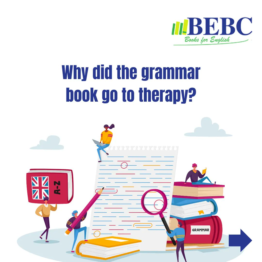 Books4English's tweet image. &quot;📚🤣 When the grammar book needs a little therapy...Too many tense issues to handle! 😅 

Laughing yet? Share your favourite language-related joke in the comments below!

 #LanguageHumor #GrammarFails #TenseTroubles #BookJokes  #LanguageLearners #ELT #EnglishTeaching