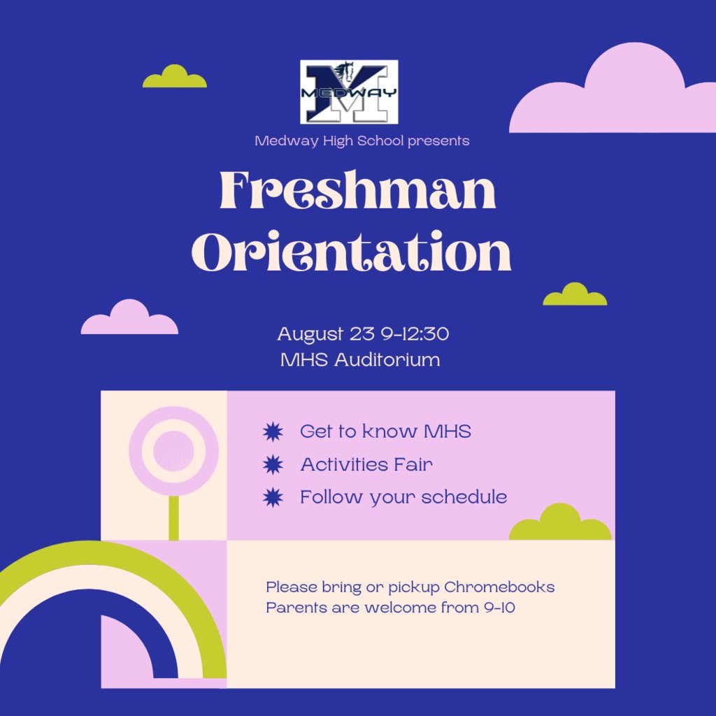 Looking forward to seeing the Class of 2027on Wednesday morning! @medwayschools