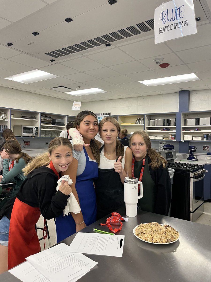Culinary 1 students experienced a mini-lab today to get them in the kitchens and introduce them to the importance of properly written recipes & measurements. We had a lot of variety in the finished products, but they were all still tasty! #BetterTogetherD95 #Empower95