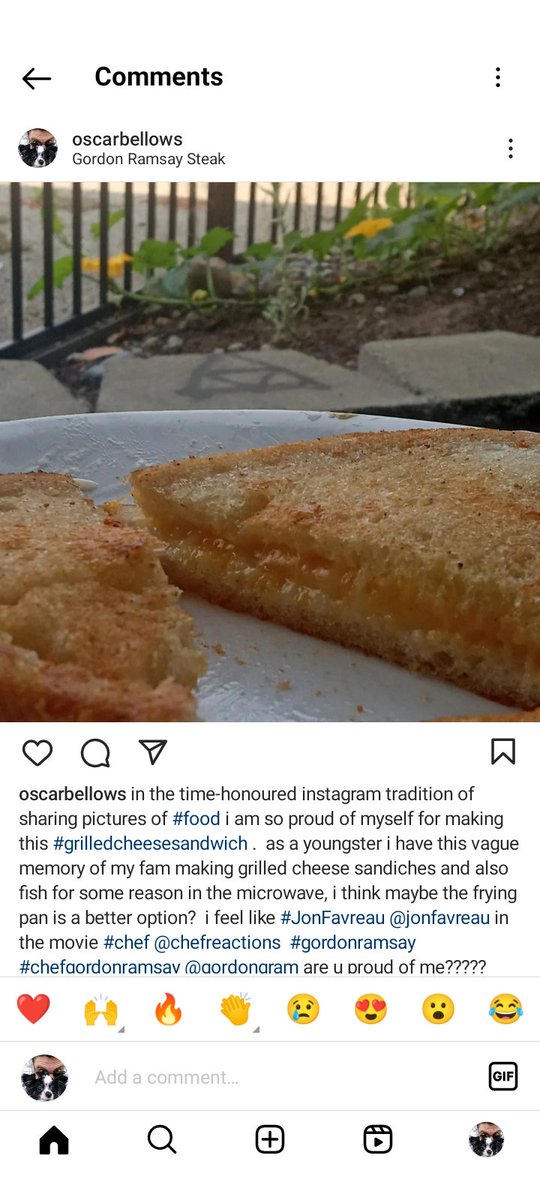 OscarBellows's tweet photo. @ChefReactions @GordonRamsay my grilled cheese skills cannot be denied #chef #Foodie #FoodForThought #foodphotography #foodpics #sandwich #grilledcheese https://t.co/mNDBXibGgF