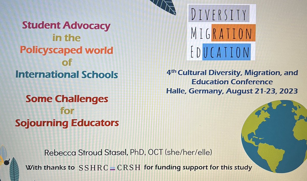 re_stroud's tweet photo. At #CDME conference in Halle, Germany. Excited to bridge data from my recent study pertaining to the international schools as a policyscape, and my upcoming study to delve deeper into this topic.
#InternationalSchools #policyscape #accessibility #inclusion #SpecialEducation https://t.co/v9rMkuXR9R
