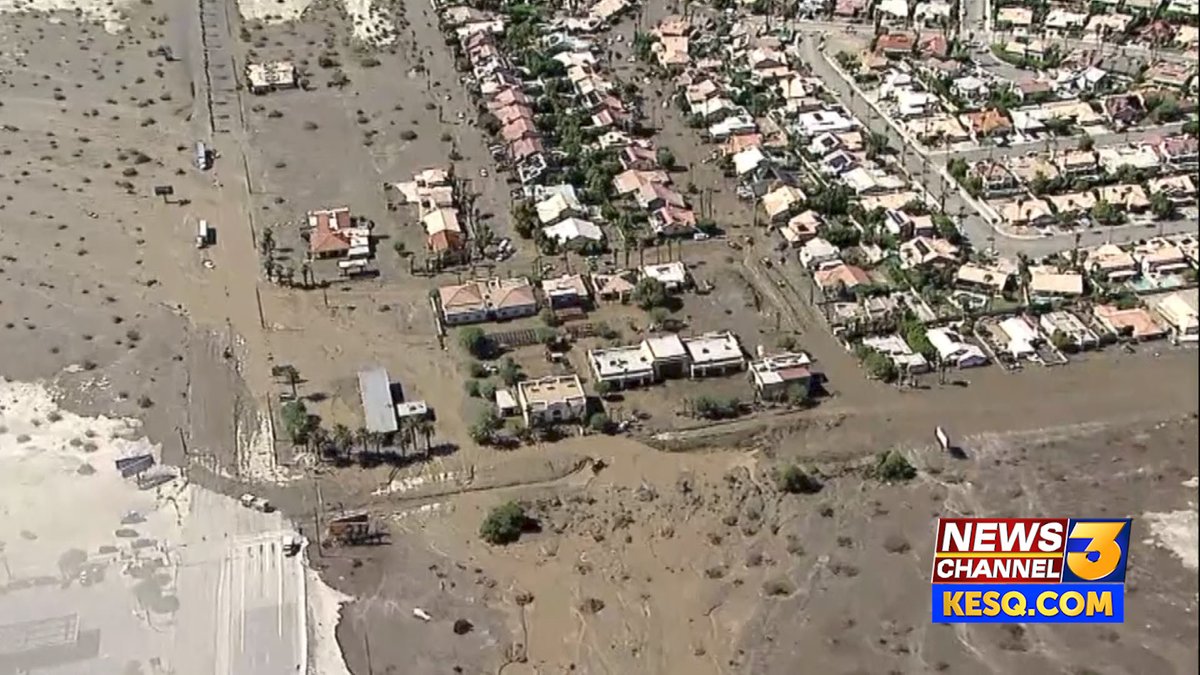 KESQ's tweet photo. We're at Date Palm Drive near Vista Chino in Cathedral City where rescue crews are using bulldozers to transport rescued residents trapped by mud. We'll have continuing updates on the storm at 4, 5, 6, &amp; 6:30 PM

Live Storm Updates: https://t.co/2XWPITxtK6 https://t.co/AKhDUoyZif