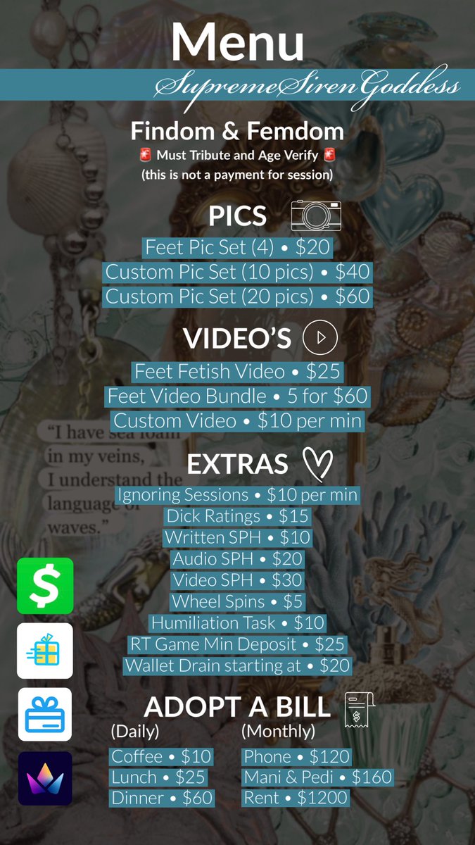 SirenGoddess_'s tweet photo. MENUS, come deep dive into your newest fantasy 🧜‍♀️ https://t.co/cibjiRj8Ll
