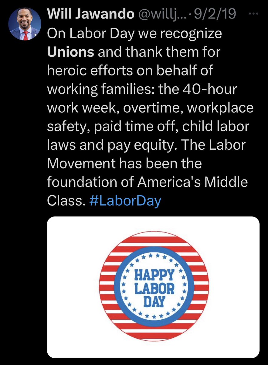 Djp1Me's tweet image. He took the $ from the law firm known for “union busting”, yet, the Chair has cozied up to unions. Go figure.