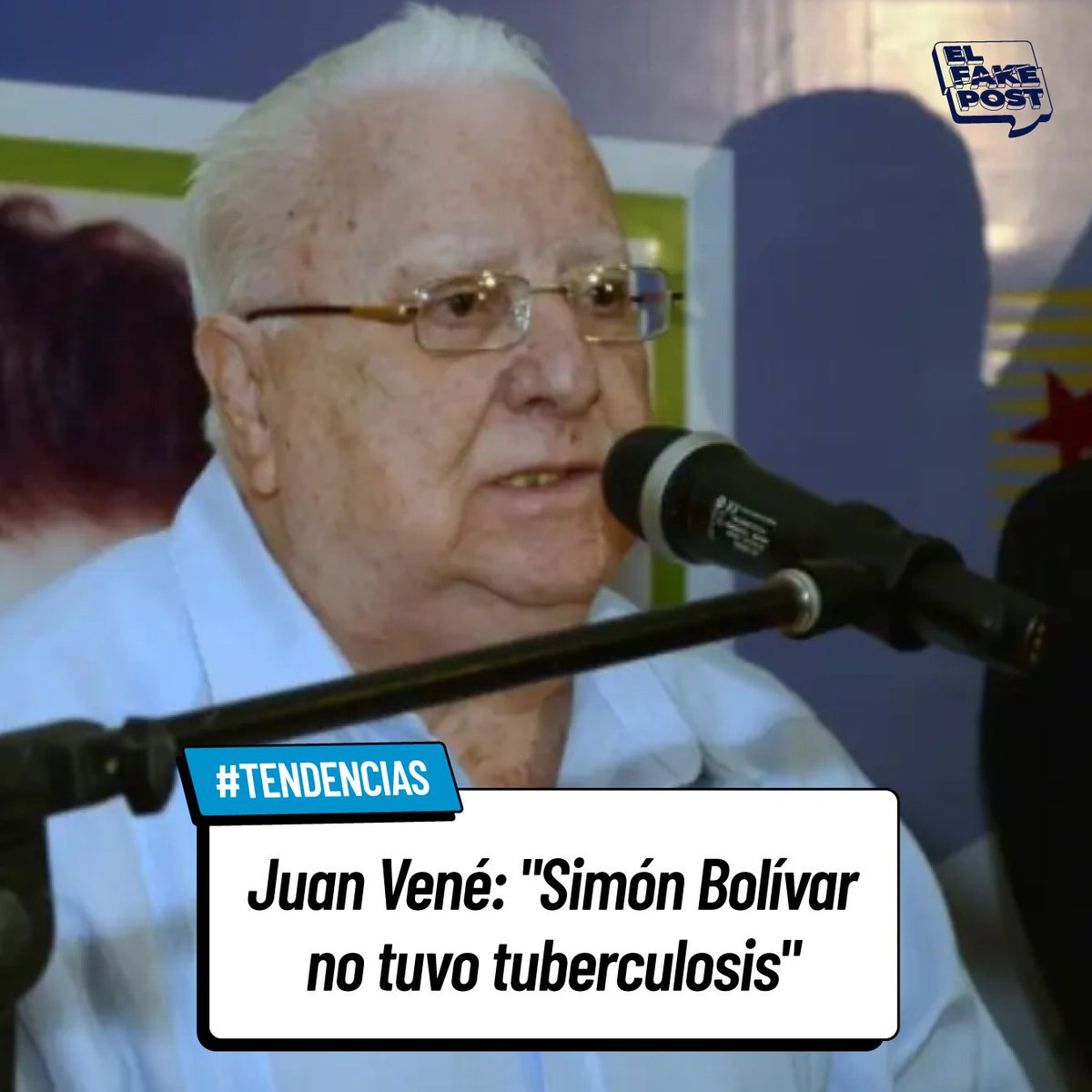 #TENDENCIAS Juan Vené: "Simón Bolívar no tuvo tuberculosis".

"Ustedes saben de qué murió, pero se hacen los locos", declaró el periodista.