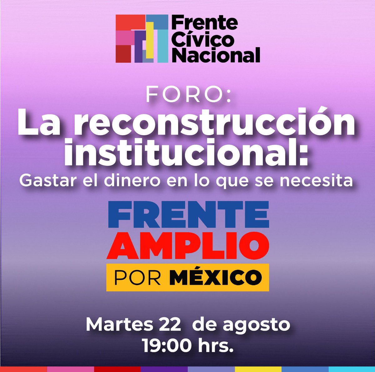 🅕Ⓞ🅡Ⓞ Ⓒ🅘Ⓤ🅓Ⓐ🅓Ⓐ🅝Ⓞ
𝗟𝗮 𝗿𝗲𝗰𝗼𝗻𝘀𝘁𝗿𝘂𝗰𝗰𝗶𝗼́𝗻 𝗶𝗻𝘀𝘁𝗶𝘁𝘂𝗰𝗶𝗼𝗻𝗮𝗹: 𝗴𝗮𝘀𝘁𝗮𝗿 𝗲𝗹 𝗱𝗶𝗻𝗲𝗿𝗼 𝗲𝗻 𝗹𝗼 𝗾𝘂𝗲 𝘀𝗲 𝗻𝗲𝗰𝗲𝘀𝗶𝘁𝗮
🗓️Martes 22 de agosto 
⏰19:00hrs
📍Poliforum León
🔴Transmisión: youtube.com/live/lWracx5Zy…