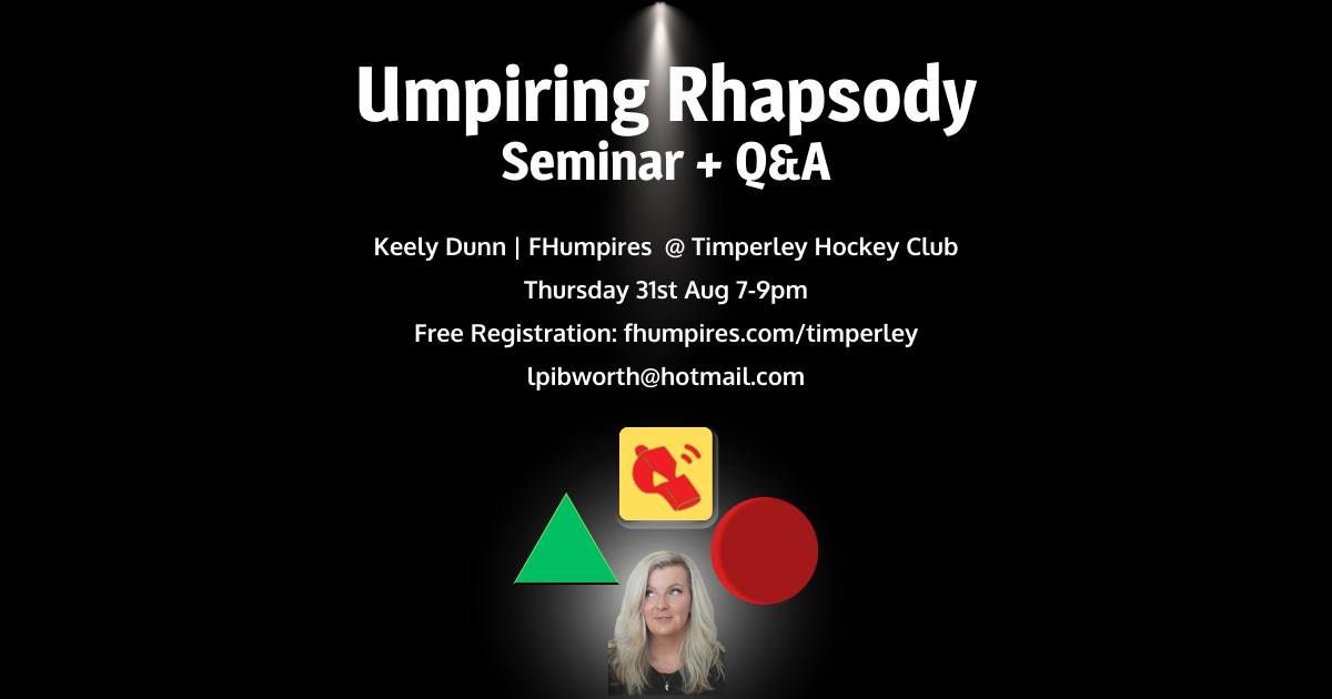 One for our local #hockey whistlers ! 
31st August 2023 <a href="/TimperleySports/">TimperleySportsClub</a> 19:00 - 21:00 

Free to attend - please register in advance fhumpires.com/timperley

timperleyhockeyclub.com/news/umpiring-…