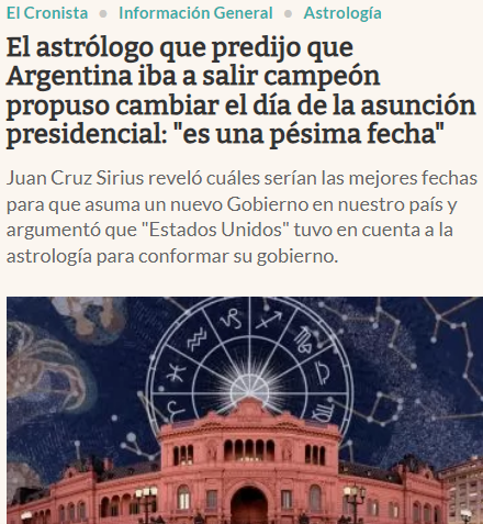 JuanCruzSirius's tweet photo. EL PROXIMO PRESIDENTE NO DEBE ASUMIR EL 10 DE DICIEMBRE.

Es una pésima fecha astrológica, sin importar el año. 

En el siguiente articulo lo amplío y enumero fechas favorables: https://t.co/Cl1vLq9GNG

¡Hay que difundirlo! https://t.co/Q9neHfRzH3