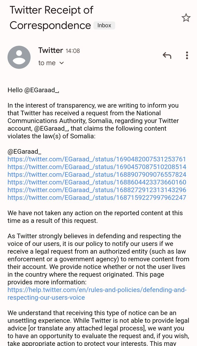 Somali_Lawyer's tweet photo. #Somalis are alarmed by @TheVillaSomalia’s abhorrent abuse of National Communication Authority against social justice activists such as @EGaraad_ . I’d like to applaud @Safety for not adhering to nefarious agenda of @HassanSMohamud and his attempts to silence voices of #citizens. https://t.co/ovTWQLXjQb