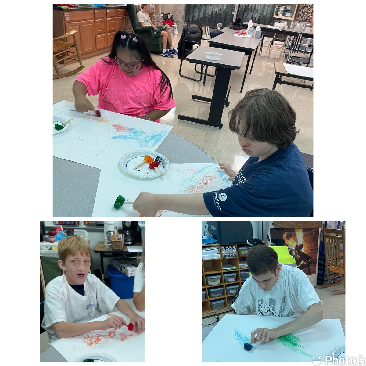EllenBowmann's tweet image. Needed a break from the action and decided on  a little ice painting to get to know our new friend and his nurse/cousin, Henry and Megan. We are so excited for them to join our crew! @EAST_HAWKS #theEASTway #BuildingFriendships