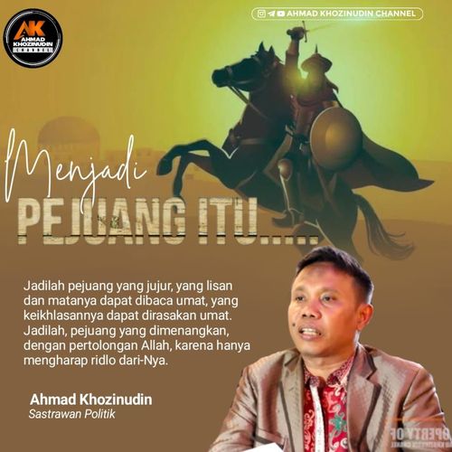 agus_farabi's tweet photo. Jadilah pejuang yang jujur, yang lisan dan matanya dapat dibaca umat, yang keikhlasannya dapat dirasakan umat. Jadilah, pejuang yang dimenangkan, dengan pertolongan Allah, karena hanya mengharap ridlo dari-Nya.

Barakallah.

Oleh : Ahmad Khozinudin
Sastrawan Politik https://t.co/92OkkyOgEf