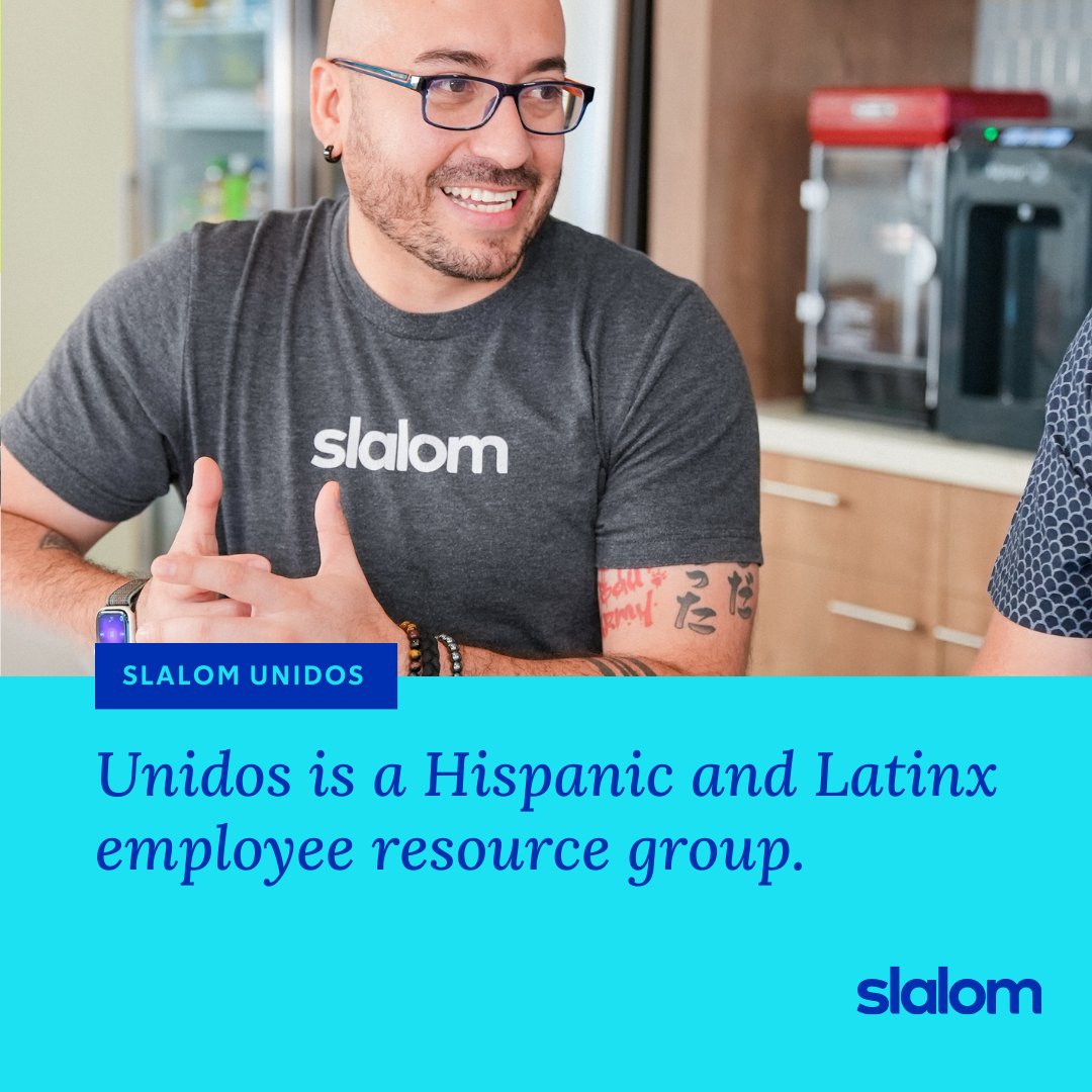 Slalom's tweet photo. Meet our amazing ERGs and learn about incredible work they do in promoting diversity and inclusion at Slalom. First up - Unidos, All My Relations and REACH. Learn more about our Employee Resource Groups: https://t.co/TKQmOlXRKm #ERGs #DiversityandInclusion #EmployeeResourceGroups https://t.co/S9nLjnlZfl