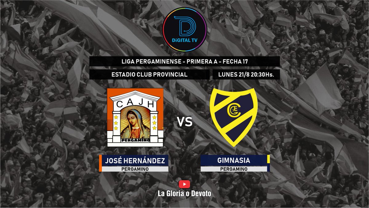 #ligapergaminense: los separan sólo 1 punto. Uno quiere salir del descenso, el otro escaparse. Este lunes a las 20:30 hs por <a href="/lagloriaodevot/">La Gloria o Devoto</a> te llevamos una finalísima entre #Hernandez y <a href="/GyEPergamino/">Gimnasia y Esgrima Pergamino</a>. Seguinos por nuestro canal de Youtube y suscribite!!