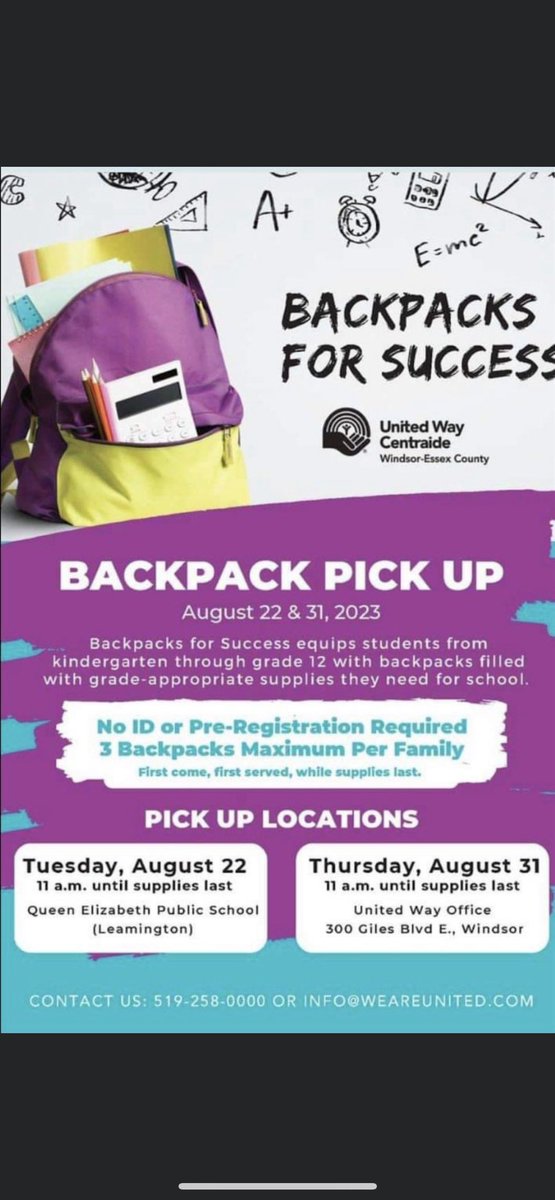 msrrusso's tweet photo. Backpacks for Success through @UnitedWayWE is back! I have been fortunate to help out with this event in the past, and it was wonderful to see how many people they help out. Great opportunity for those needing help preparing with supplies for back to school 🎒📚✏️📓 https://t.co/l81KYvo4Wd