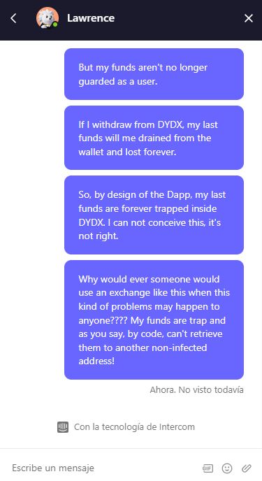 TheCryptoBara's tweet photo. @dYdX My funds are trapped on your Exchange, My wallet was compromised by some flashbot sweeper and if I withdraw the funds, they get redirected instantly. Your customer support basically sayed to me to get lost. https://t.co/nNwY0wtGM5