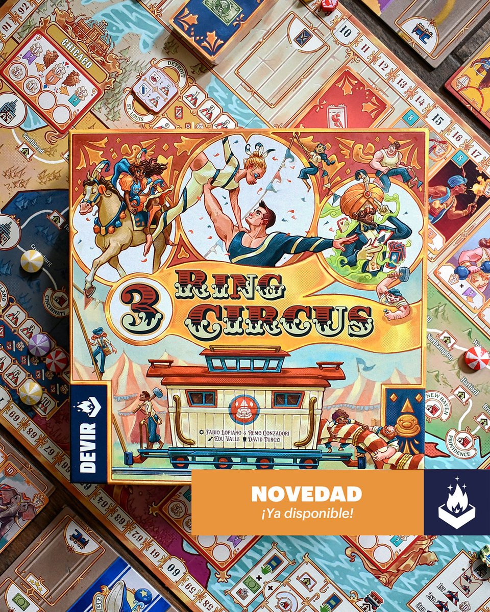 DevirMexico's tweet photo. ¡EL CIRCO 🎪 ESTÁ DE REGRESO!

Ahora ya puedes encontrar #3RingCircus en tu tienda favorita. Junta a tus artistas 👯‍♀️👯‍♂️, viaja por distintos poblados de EU ¡y monta el mejor espectáculo circense jamás visto!

Llévate ya el éxito rotundo de MEGA XP y #GenCon🤩

#Devir #JuegosDeMesa https://t.co/NeIRxrZLRd