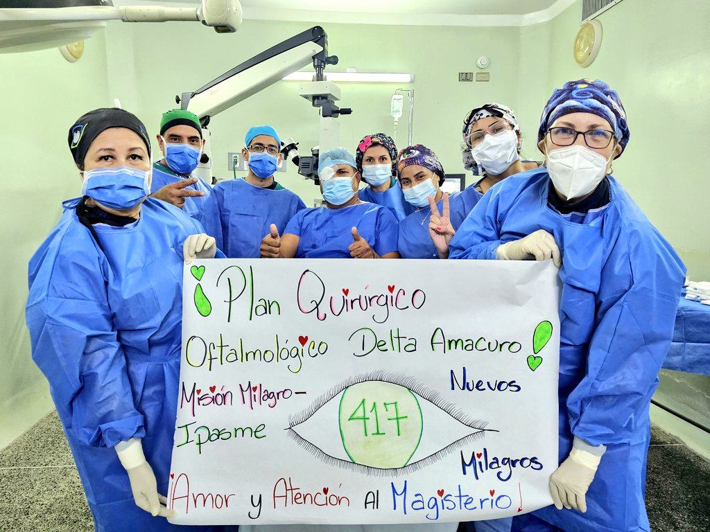 IpasmeOficial's tweet photo. 1/3 ¡Gracias Delta! 

Cumplimos una ardua jornada de 21 días en tierras deltanas para mejorar la visión de los docentes y sus familiares, son 417 cirugías de cataratas con evolución satisfactoria. ¡Lo logramos!

@NicolasMaduro 
#ConversaítoConMaduro https://t.co/DdTOdCBhVt
