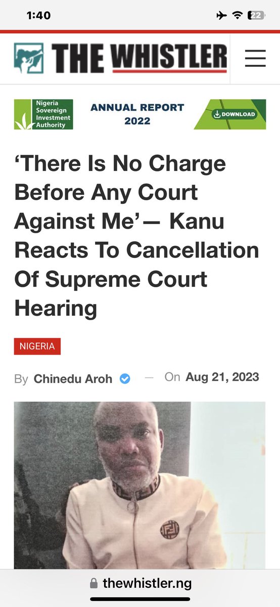 ChinasaNworu's tweet photo. There Is No Charge Before Any Court Against Me’— #Kanu Reacts To Cancellation Of Supreme Court Hearing. #FreeMaziNnamdiKanu #freeBiafra @real_IpobDOS @UKinNigeria @GUnderground_TV @mfa_russia @AmnestyNigeria @AFP @EUinNigeria @EU_Commission @hrw 
https://t.co/K1UQDHVdII https://t.co/Gd1ndVRZyH