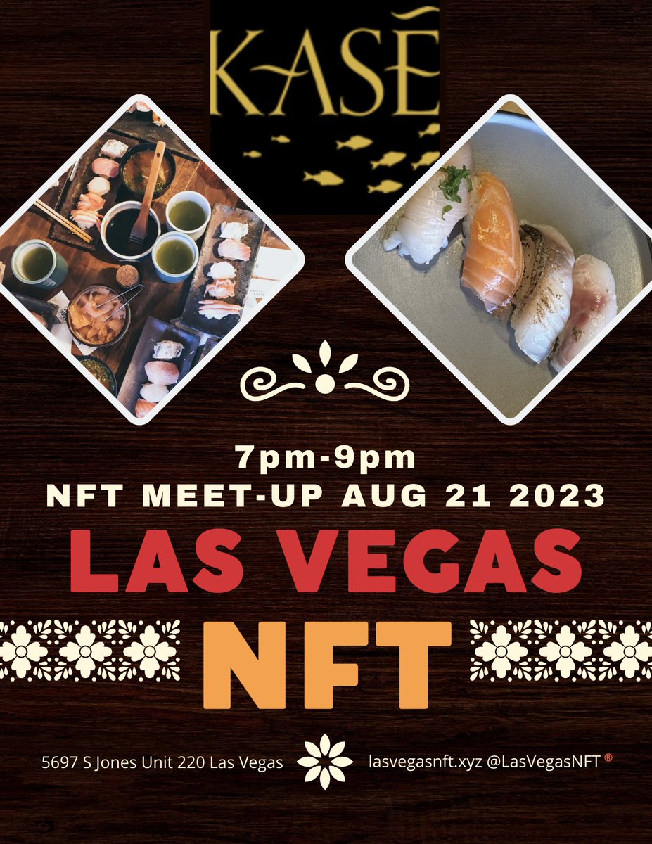 🚨REMINDER: LAS VEGAS NFT MEET-UP TONIGHT AT 7pm at KASE
#LasVegas #NFT #NFTcommunity