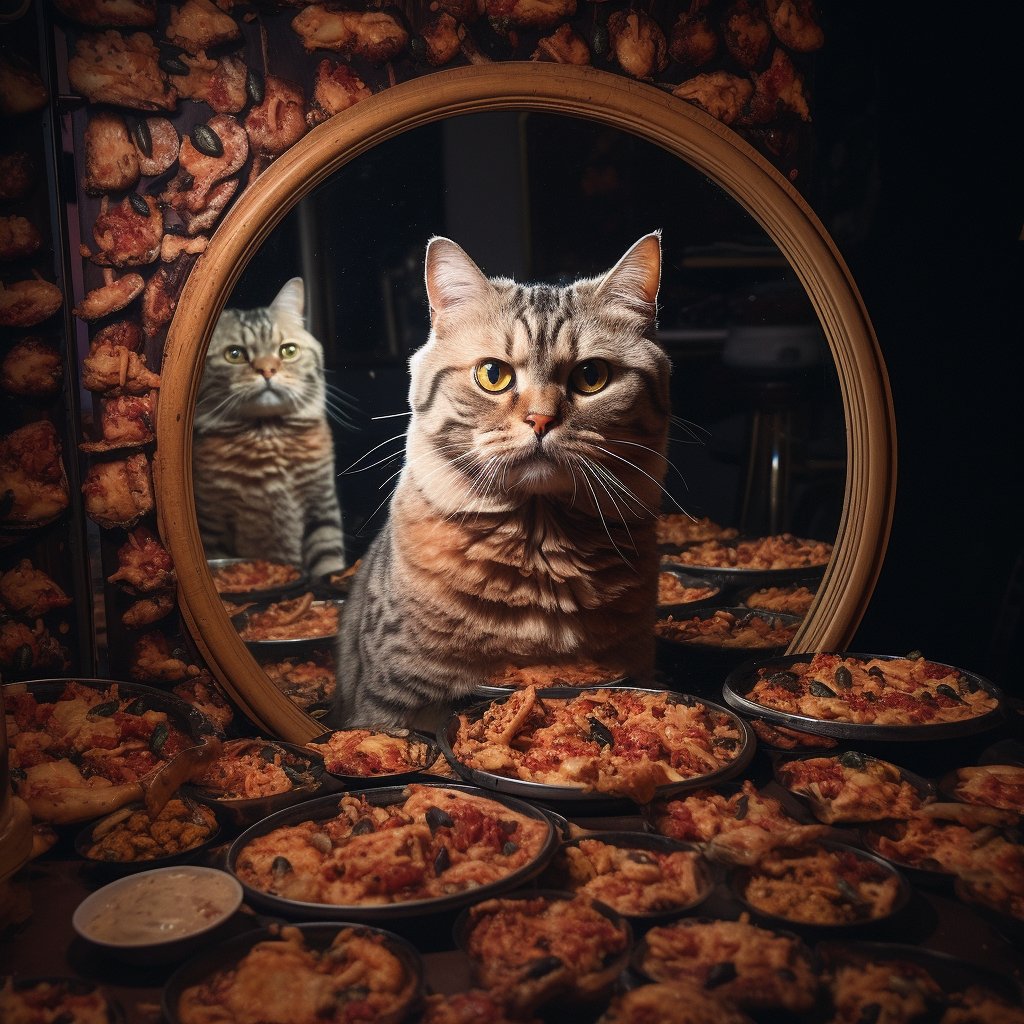 pizzacatnocap's tweet photo. Surrounded by slices, Martin the Pizza Cat scratches his head. "I remember coming here but not baking all these pies!" 🍕🐱💭 #LookBehindYou #SliceSurprise #AIArtworks #Aiartcommunity #AIArt #AIArtGallery #AIArtistry #AIArtist https://t.co/kxnsPtBkb3