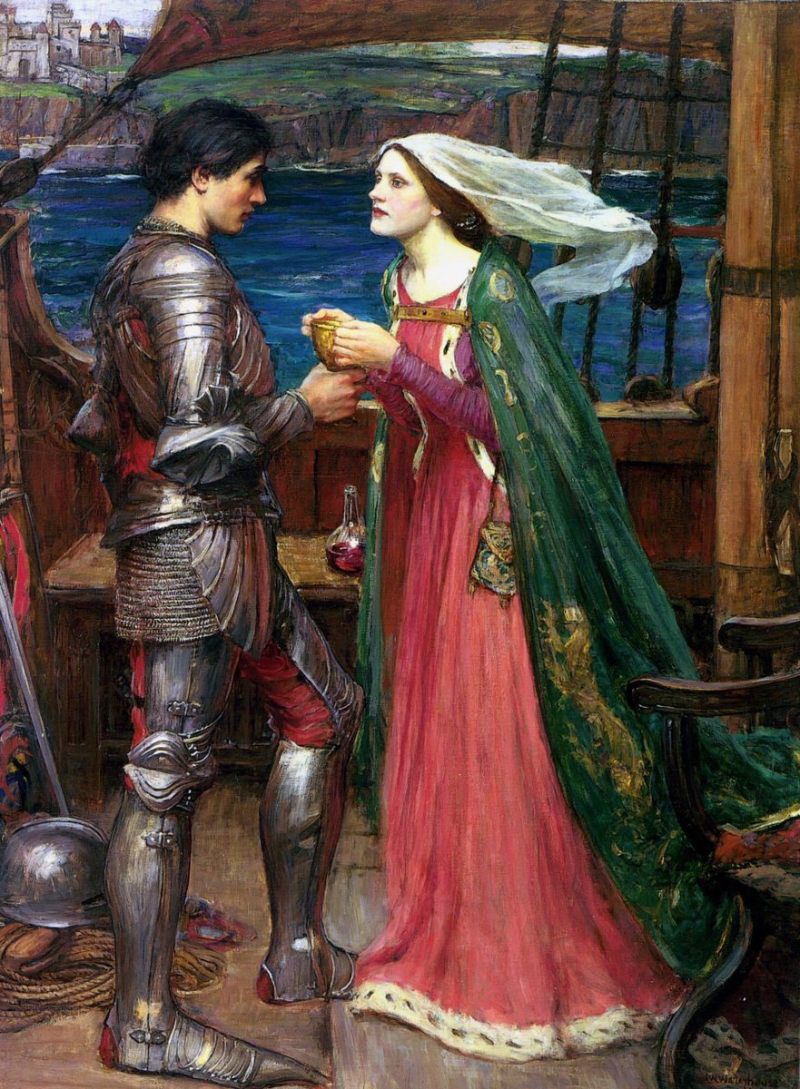 Tristán e Isolda con la poción (1916)
John William Waterhouse
Reino Unido
Óleo sobre lienzo 
Romanticismo, Pre-rafaelita