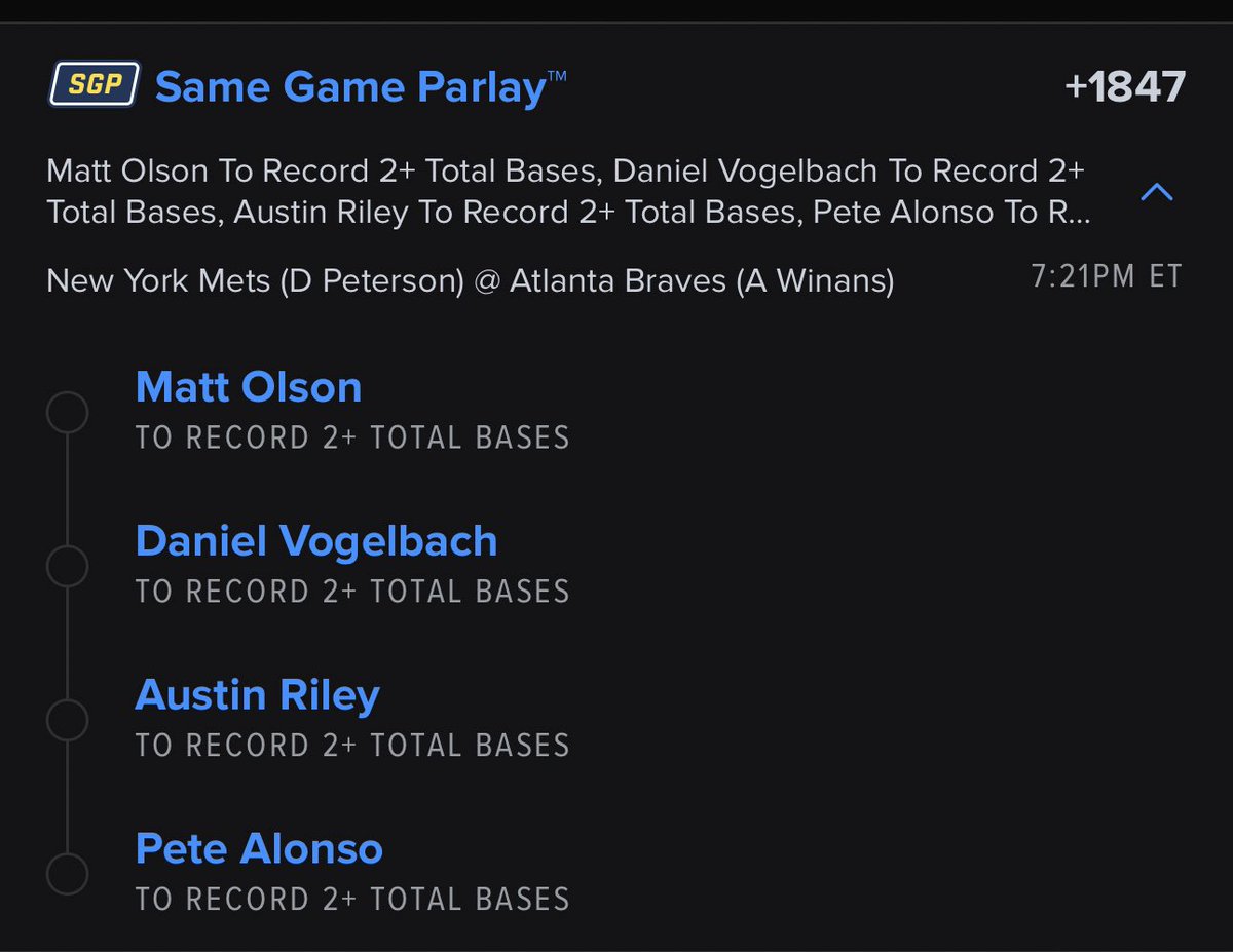 TimothyRRyder's tweet photo. #Local6986 moonshot SGP for tonightโs game @PSF_App @Paranormal_Bass
Olson +2TB
Riley +2TB
Alonso +2TB
VOGEYBEAR +2TB ๐งธ
if youโre gonna wager, please wager responsibly ๐งก๐ https://t.co/N7ojrTue8F