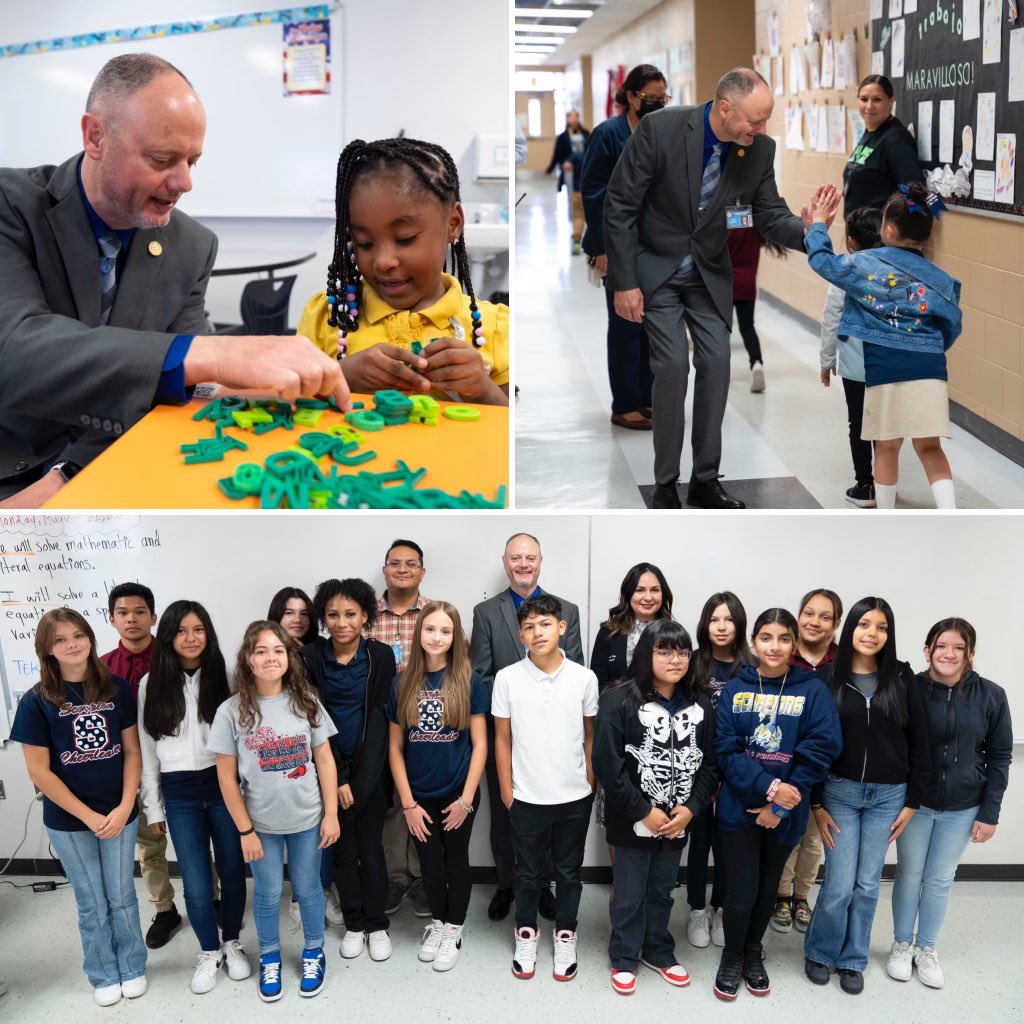 Great start to the week visiting campuses and seeing students and teachers going full force with engaging collaborative lessons. Inspiring to see meaningful teaching and learning that will take #TeamSISD to new heights of achievement.