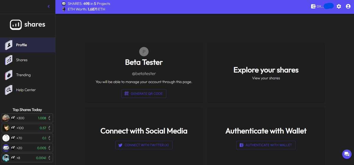 SharesFinance's tweet photo. A preview of how the $SHARES frontend will look like. The backend was started a couple of weeks ago, as it's the "hard part" of coding our platform, and we started with frontend on Saturday

👇Firstly, some features we want to highlight from the shares app: https://t.co/NEnpdRnKAR