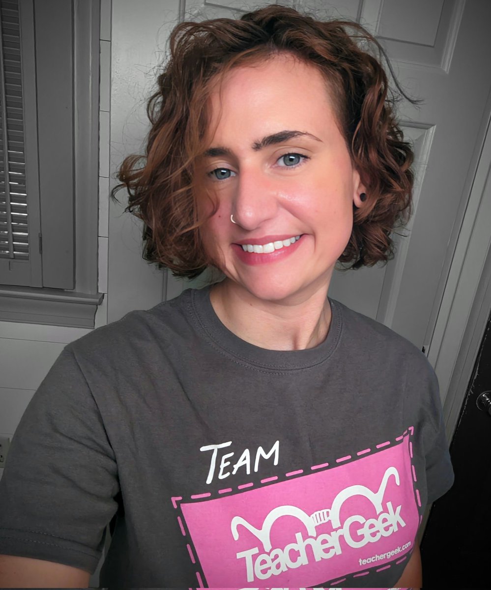 Starting Day 1 repping some <a href="/GetTeacherGeek/">Teachergeek</a> swag they so graciously sent me at the end of last year. I wish I could get a picture of the awesome back (but I'm too exhausted to get up). #stemed #stem #makered