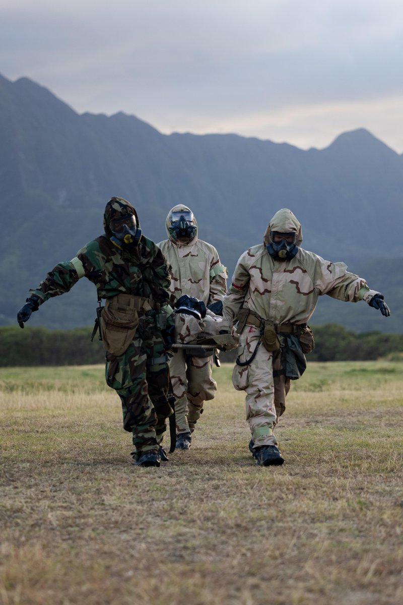 CBRN Response Exercise  

 1st MAW CBRN sections throughout the Indo-Pacific consolidated during Kaioke Response, an exercise designed to standardize operating procedures and ensure uninterrupted air support to @IIIMEFSMPAGE as the Stand-in Force Aviation Combat Element.