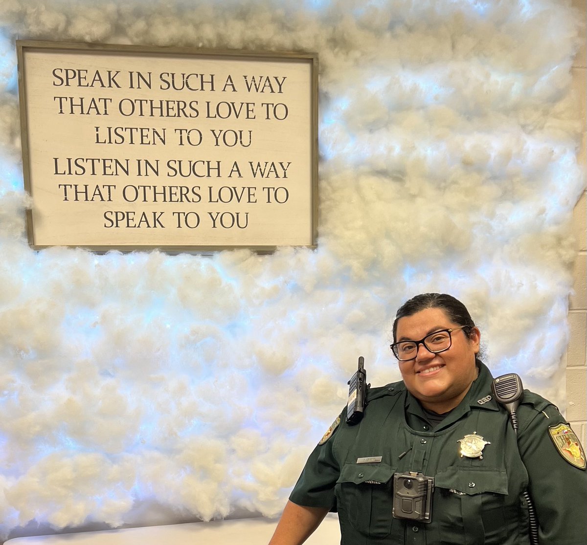 We are so happy to have Deputy Cana with us at SCIS. The sentiment she put up in her office speaks volumes of her character! #CCISDIMPACT