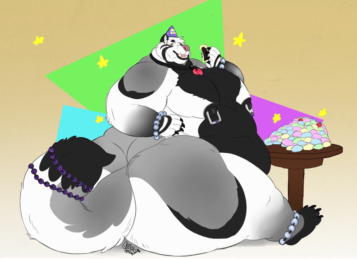 SiriusWakita's tweet photo. @ArcMooter surprised my with this early birthday gift pic done by Sketchiest_Affairs on FA. (My birthday is next tuesday on the 29th btw)  

This fluffmonster's eaten so much mochi that he's become as soft and squishy.   

Thank you so much babe! https://t.co/t4iyYPiS2U