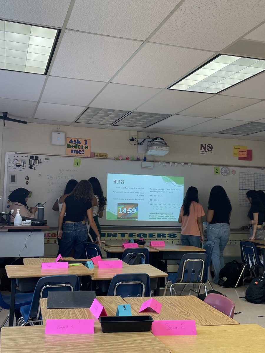 PNaanou's tweet image. First day of school and my classroom “roommate” @msgraymathclass and I did two different tasks in our Algebra 2 classes today and I loved getting to see her students and then mine. #buildingthinkingclassrooms #FirstDayFairfax #weareFC @FallsChurchHS @MathematicsFcps