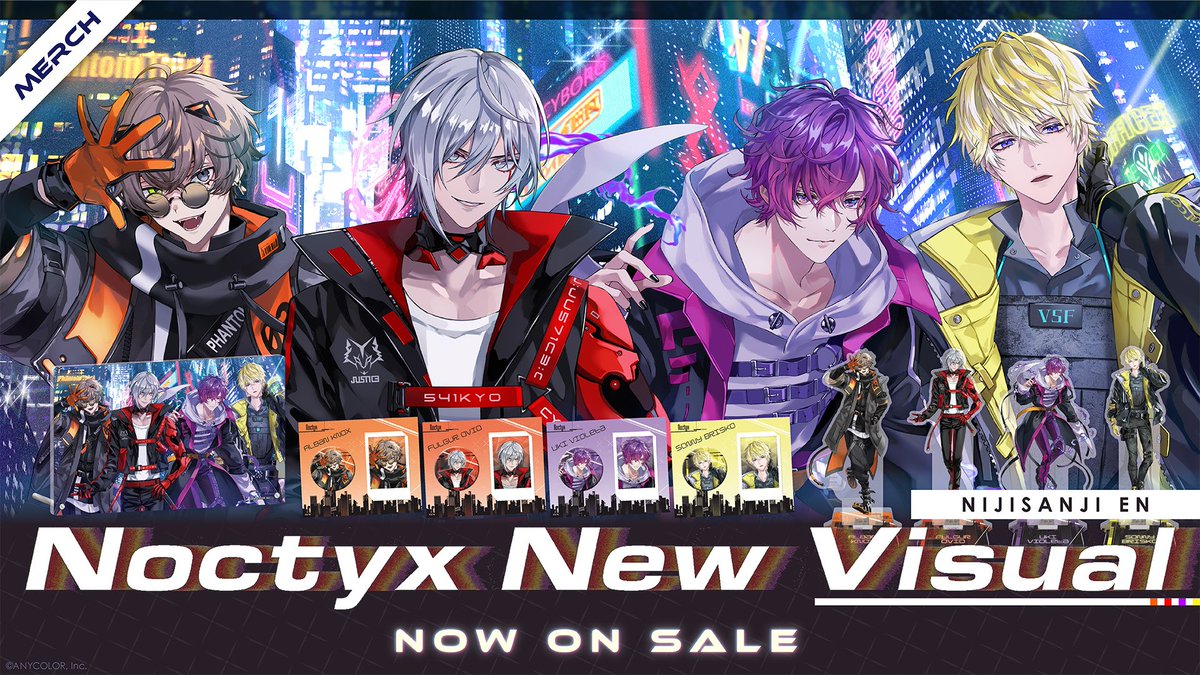 NIJISANJI_World's tweet photo. 【#Noctyx New Visual & Voice Drama "Follow the Time Crime!"🚨】

Now available for purchase!!🤩

Check out "Noctyx New Visual" merch, based on a new key visual, and their very first voice drama🎙️

🔻Details:
https://t.co/Hb795n0w2s

🔻"Noctyx New Visual":
https://t.co/maVYfnkOa3

🔻"Follow the Time Crime!":
https://t.co/lu4If0xltQ

#NIJISANJI_EN