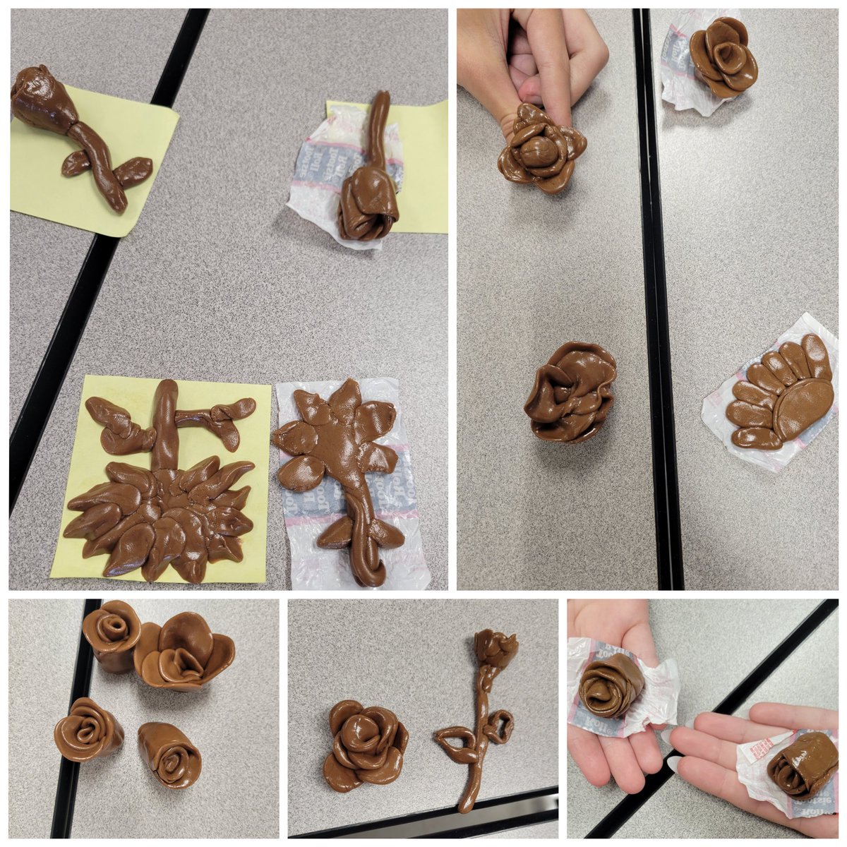 We tapped into the creative side of our brain today by creating tootsie roll roses 🌹 #handsonlearning #AHSisFamily #edibleart