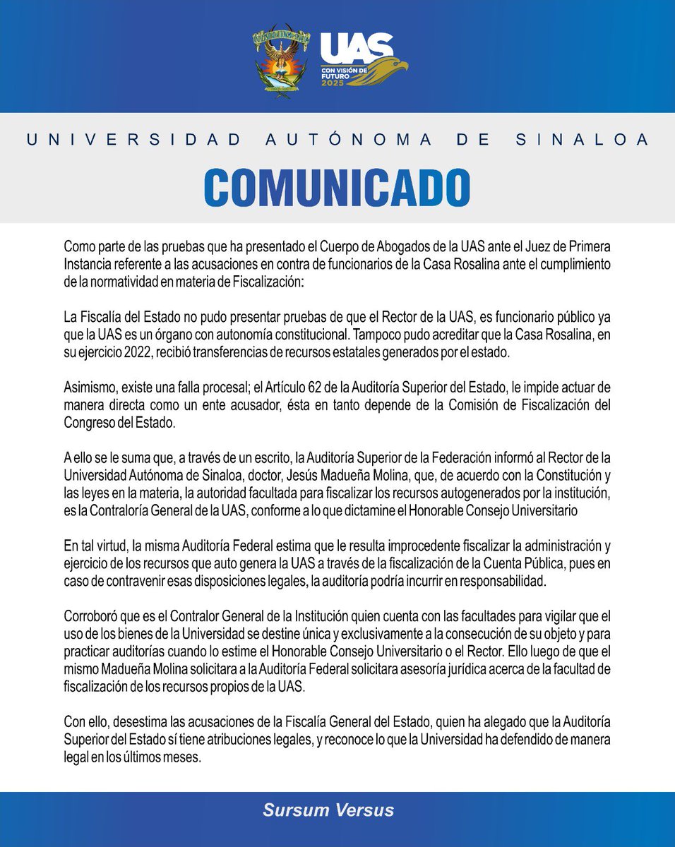 uasoficialmx's tweet photo. #ComunicadoInstitucional https://t.co/sVbZK3MrxG