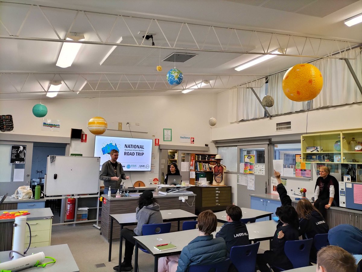 qdmroadtrip's tweet photo. A couple more snaps of our last school visits in the VIC/NSW leg of the trip
Lavers Hill College and Mallacoota College
@arc_dmpp @arc_equs @aus_scienceweek
#nationalscienceweek #scicomm #quantum #darkmatter #NationalScienceWeek https://t.co/Nj6hBF9Gku