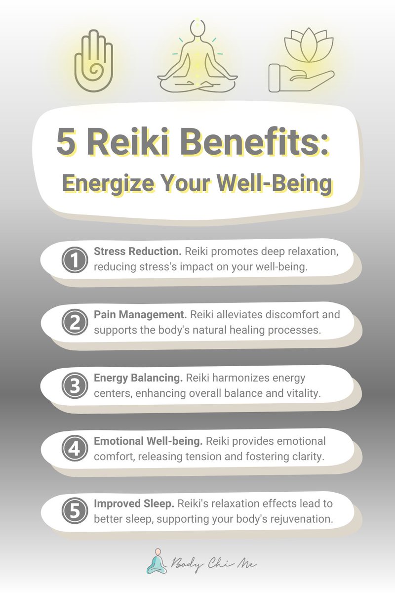 🌟 Seeking Harmony in a Chaotic World? 🧘‍♂️ Dive into 5 Empowering Reiki Benefits! 💆‍♀️

#ReikiBenefits #EnergyRevival ReikiMiracles #MindBodyBenefits #ExpertGuidance #BodyChiMe