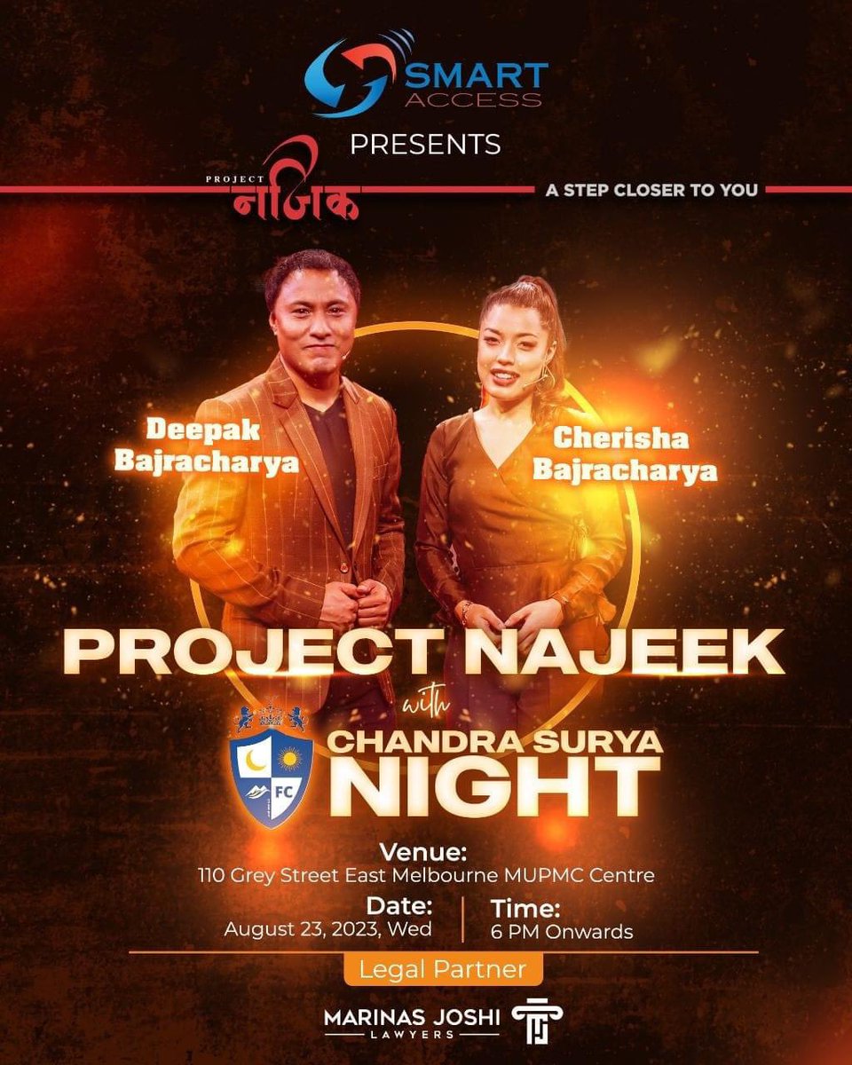 Project Najeek in Melbourne, Australia 🙂 
Date: 23rd August 2023
Time: 06pm Onwards 
Venue: 110 Grey St. East Melbourne MUPMC Center 
#projectnajeek #musicalmedicine #LiveInSydney