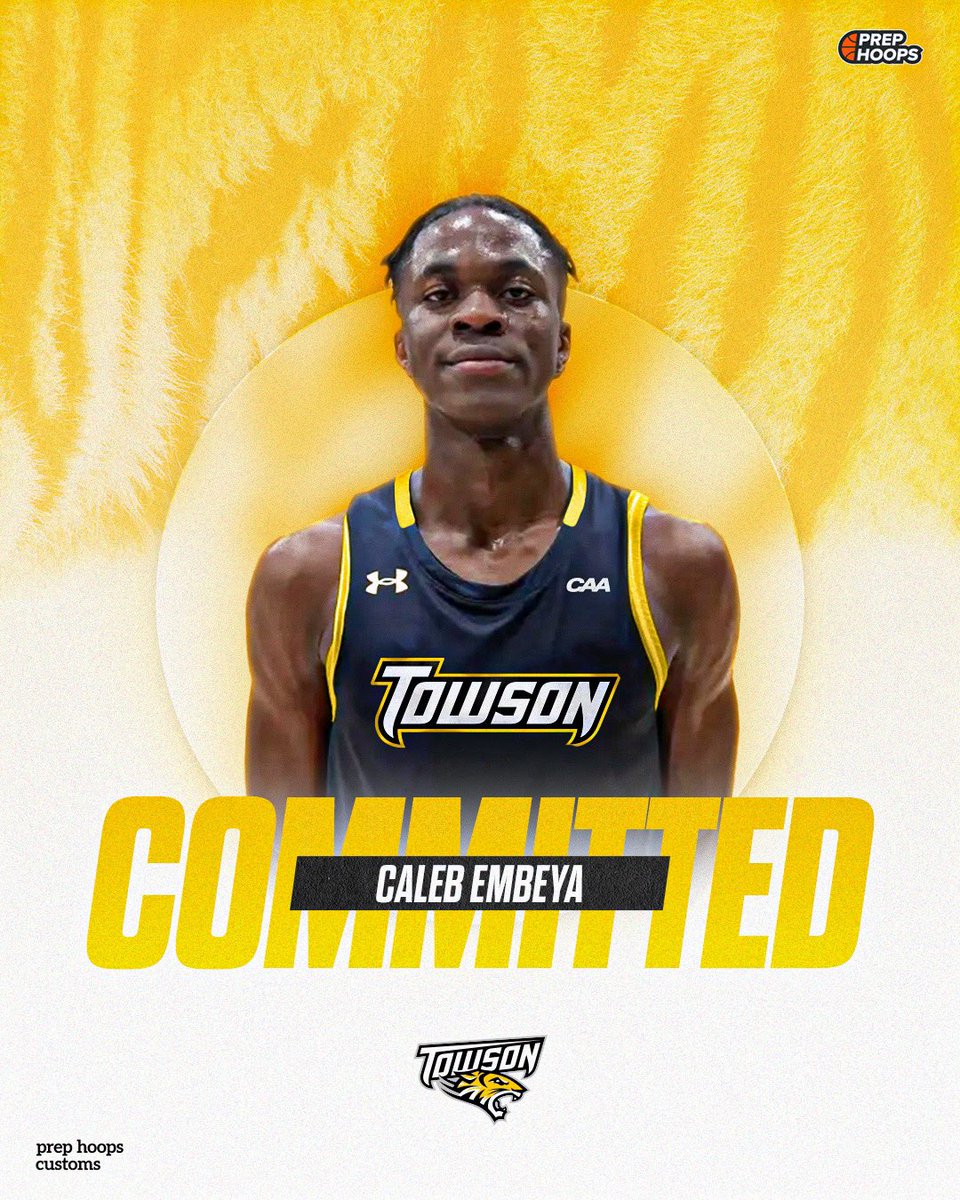 2024 6'9 Caleb Embeya out of Maryland has 𝗖𝗢𝗠𝗠𝗜𝗧𝗧𝗘𝗗 to Towson.

Custom Graphics: prephoops.com/custom-graphics