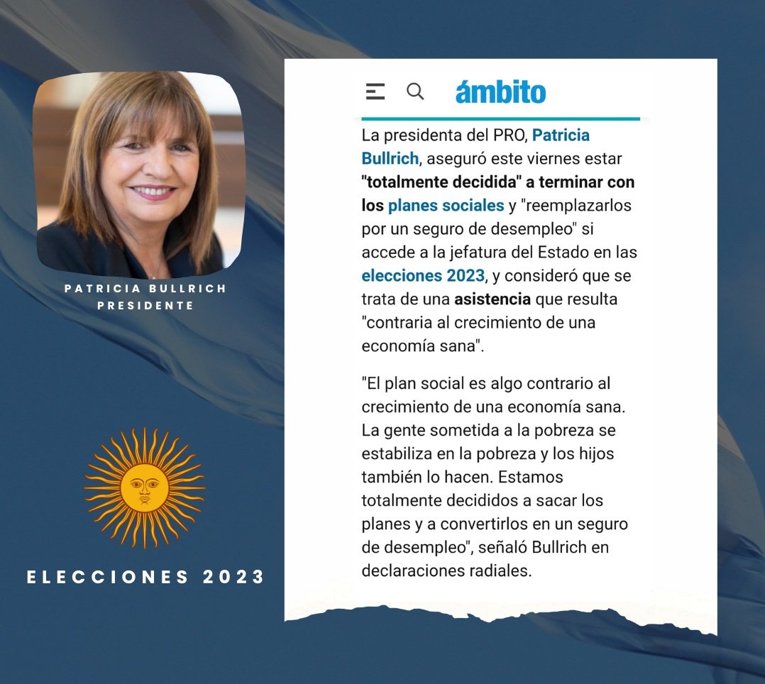 #PatriciaBullrich #PlanesSociales
#YoVotoAPato