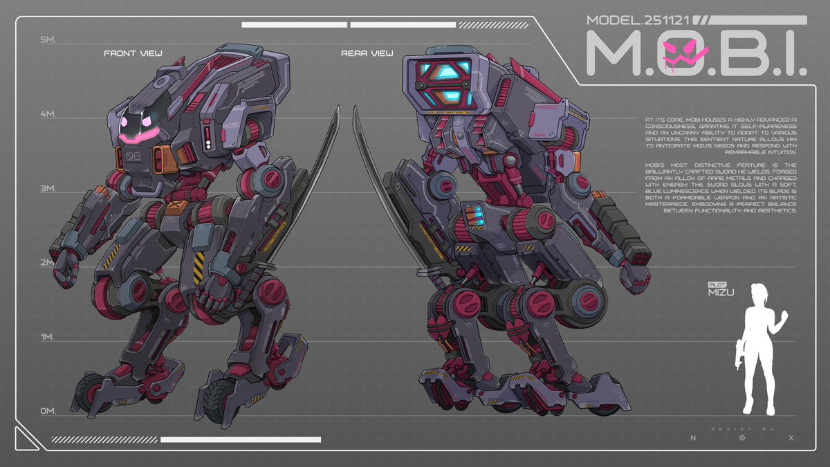 noxarts's tweet photo. Another Great project that I have the honor to be the mech designer.
Meet Mobi the main mech of @Cyber_Comics @MizuHex
#cyberpunk #mecha #conceptart #mech  #scifi #indiecomic #cyberサイバー #iamnox https://t.co/R3d2jSxjoC